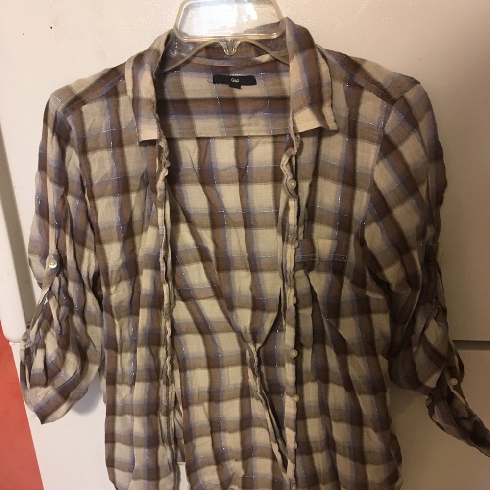 Plaid button down shirt
